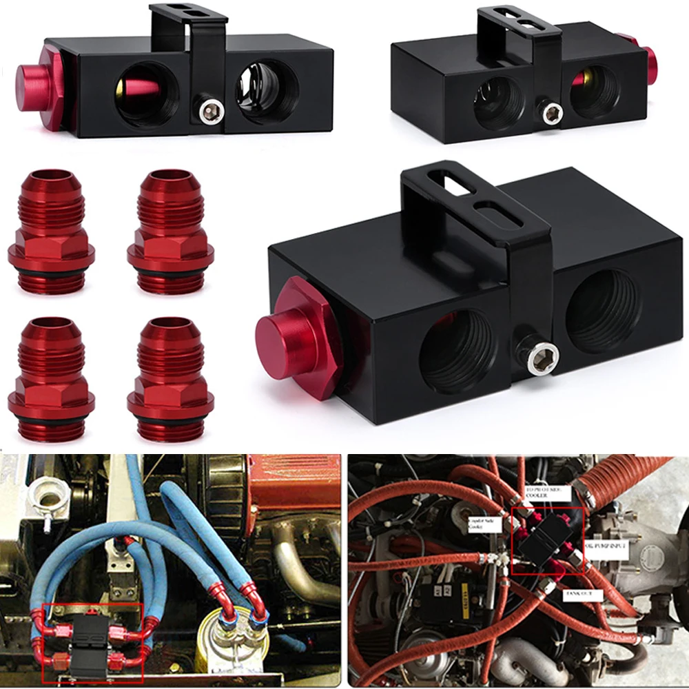 Adaptador sándwich para filtro de aceite AN10 con termostato
