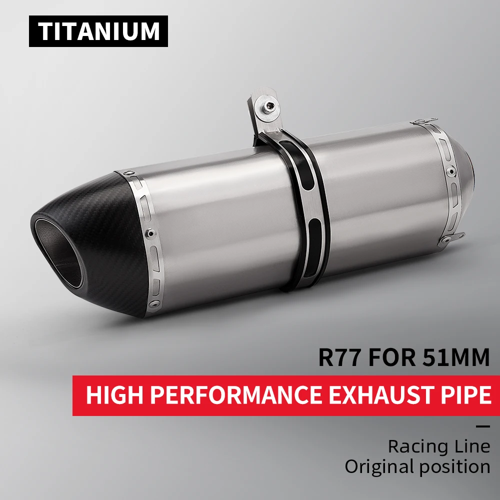 Escape titanio 51mm universal para Yamaha MT-07 y Honda PCX160