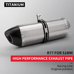 Escape titanio 51mm universal para Yamaha MT-07 y Honda PCX160