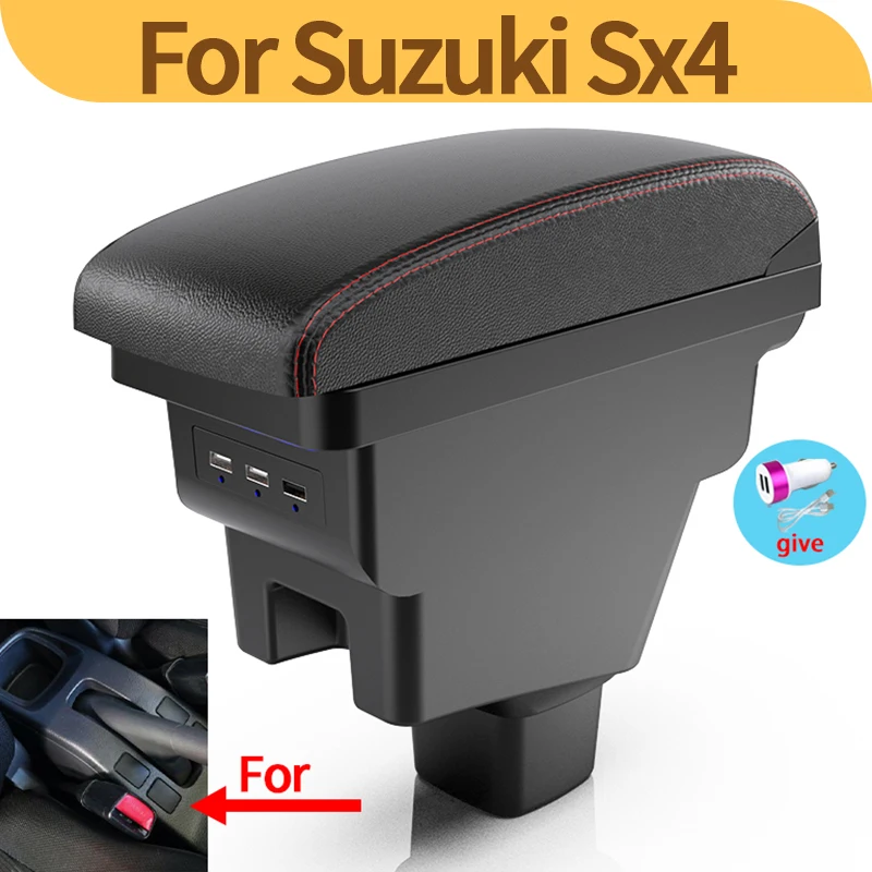 Reposabrazos con almacenamiento y USB para Suzuki SX4 – interior coche
