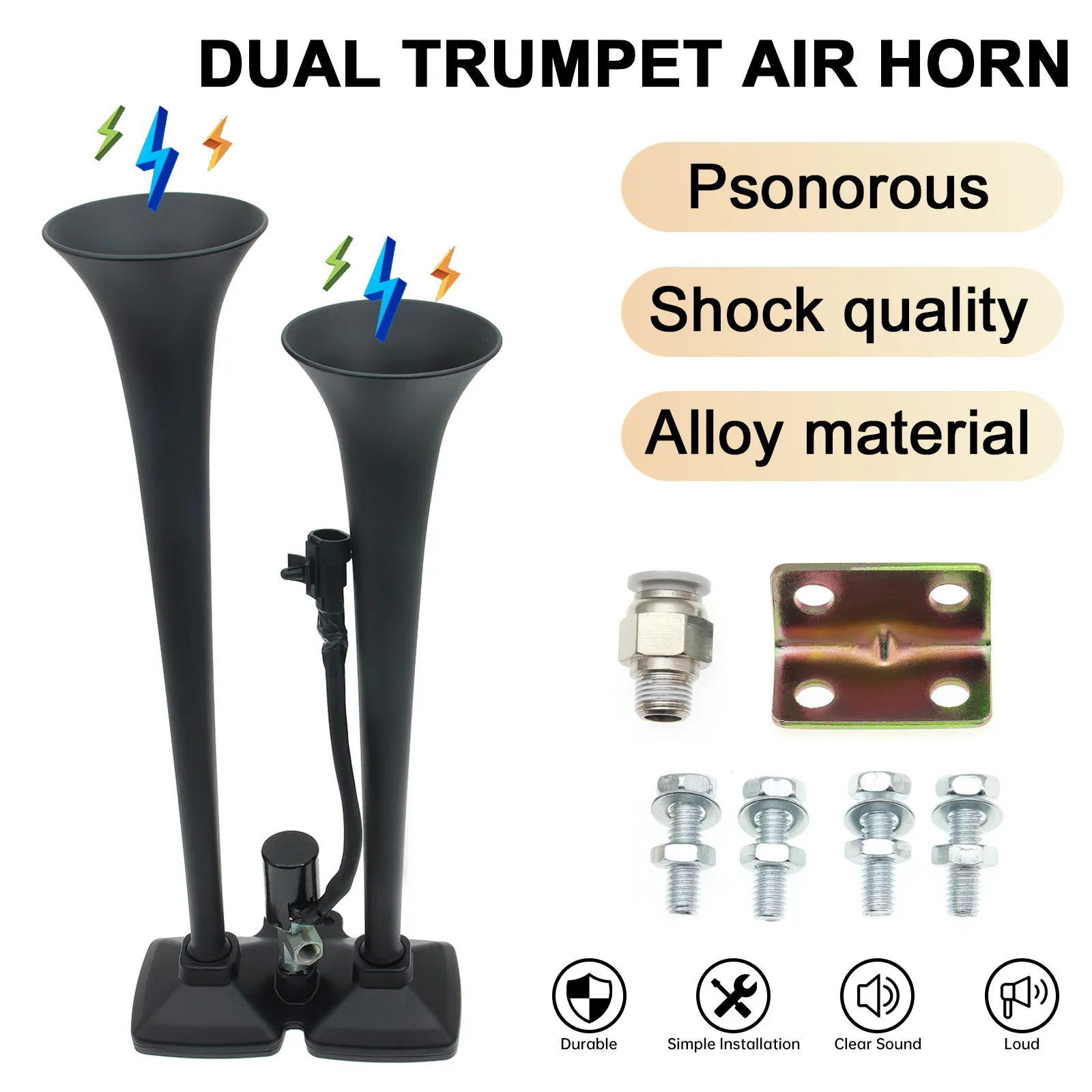 Bocina de aire doble 24V para camión y coche - imagen 3
