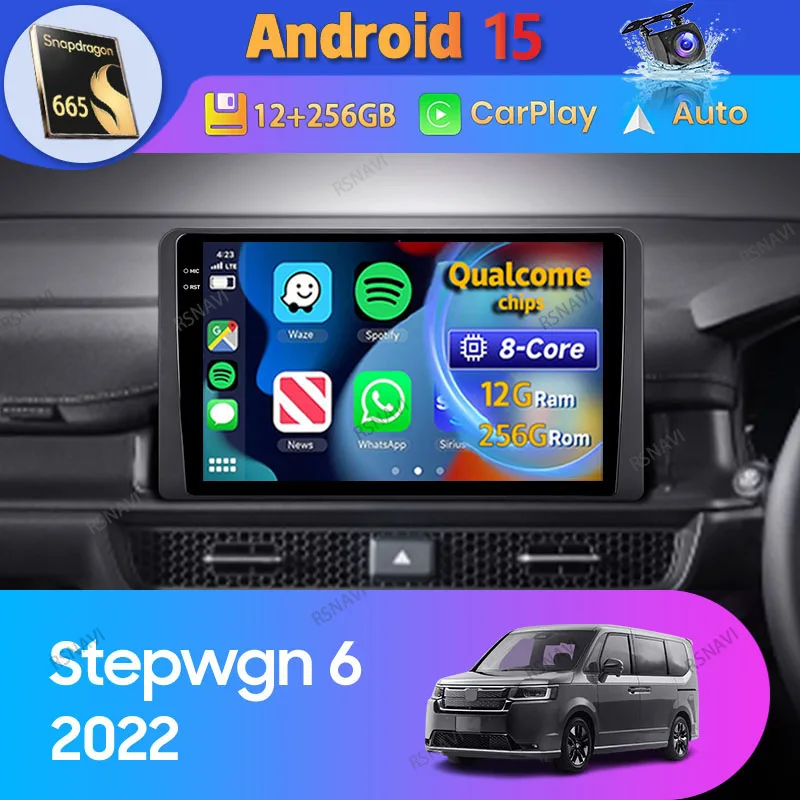 Radio Android 15 con GPS y CarPlay para Honda Stepwgn 6 2022
