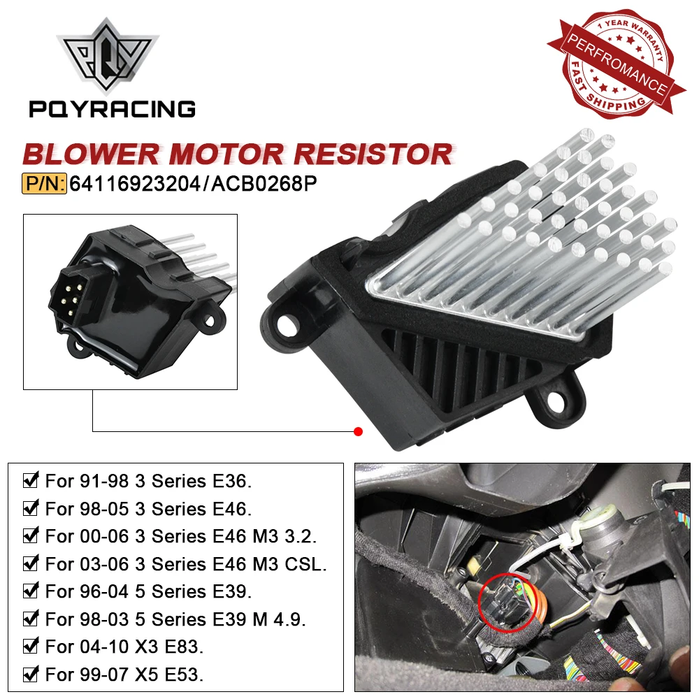 Resistor de ventilador de calefacción BMW E46 E39 X5 X3 – 64116923204