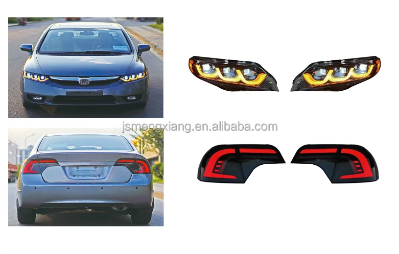 Luz trasera Led modificada, luz trasera, freno, estacionamiento, señal de giro, lámpara antiniebla para CIVIC 2006-2011 EE. UU. - imagen 5