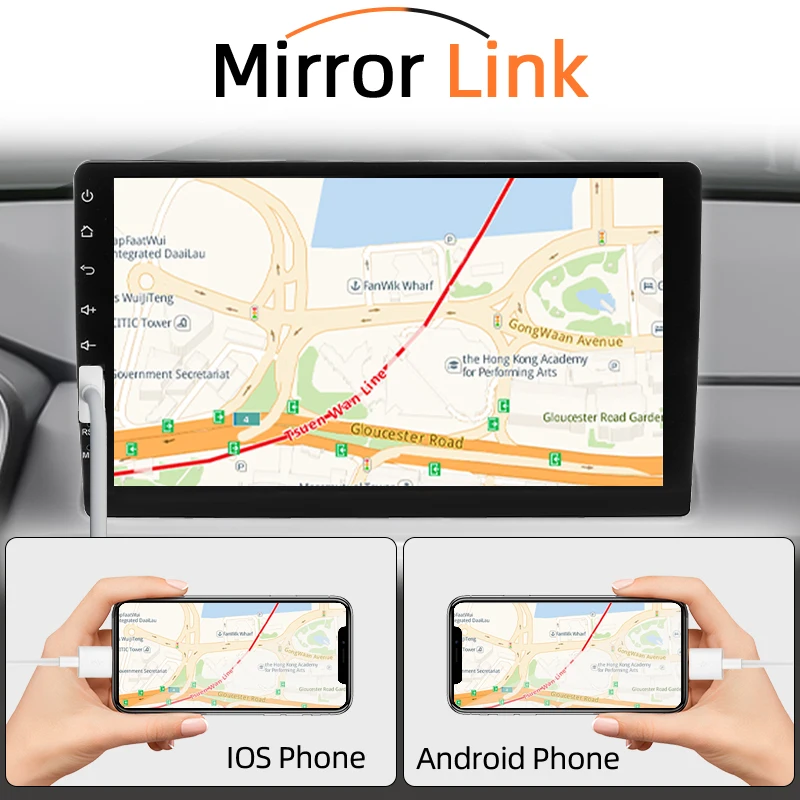 Hippcron Radio coche 9" MP5 1Din pantalla táctil Bluetooth MirrorLink - imagen 2