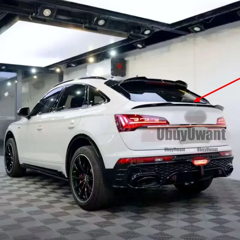 Estilo v para Audi Q5 Q5L Spoiler 2019 2020 2021 2022 + Material ABS de alta calidad alerón medio trasero de coche accesorios Kit de carrocería - imagen 5