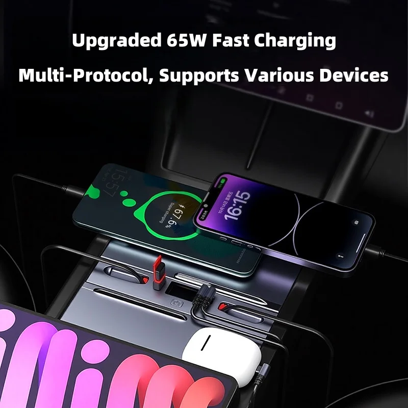 Cargador rápido dual 65W Tesla Model 3/Y – enchufe mechero - imagen 4