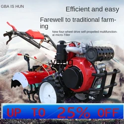 Cultivador rotativo diésel de tracción 4x4 para suelo agrícola