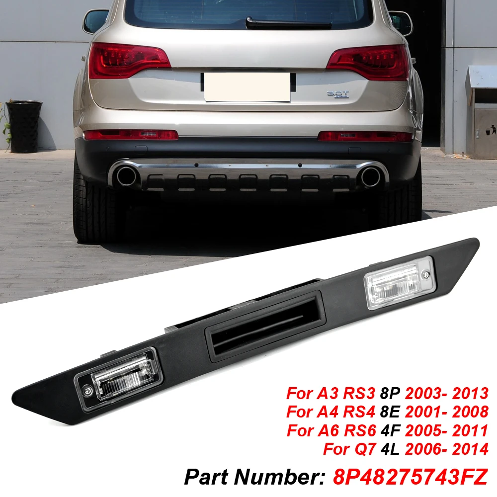 Luz de matrícula trasera y manija de maletero para Audi