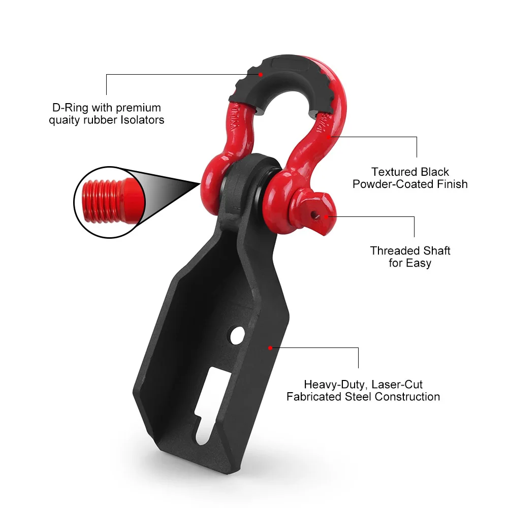 Gancho de remolque delantero para Ford F-150, Kit de montaje con grillete de anillo en D DE 2009 pulgadas, 2020-3/4 - imagen 4