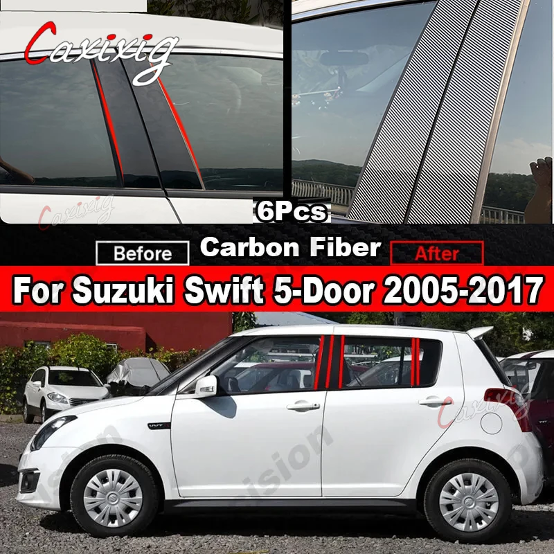 Embellecedor pilar BC fibra de carbono para Suzuki Swift 2005-2016 - imagen 2