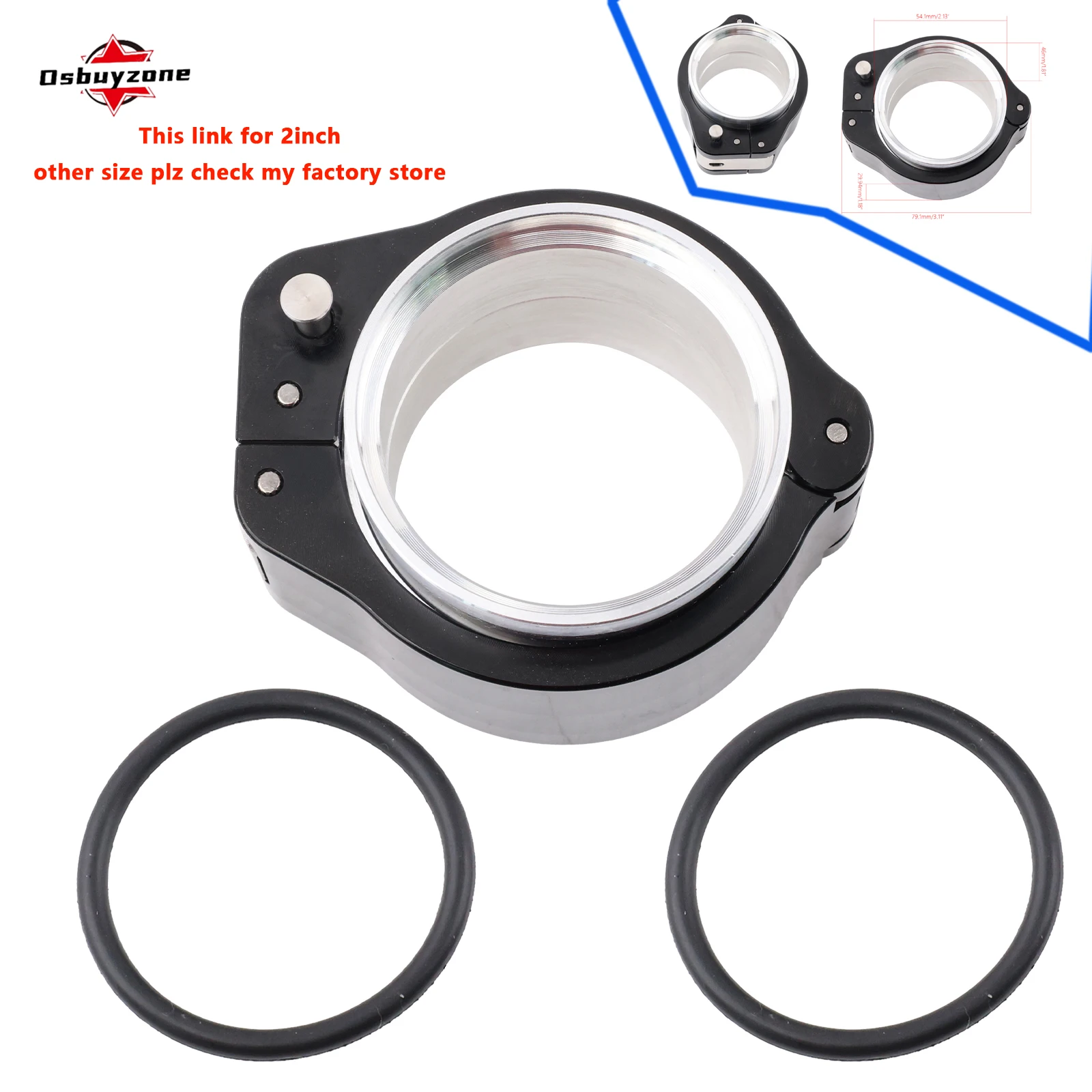 Tubo de escape rendimiento negro anodizado con abrazadera