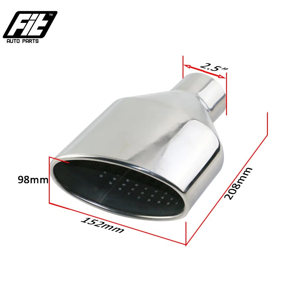 Universal Car Exhaust Tip for Audi Polish Stainless Steel 304 Car Rolled/Oval Outlet Slant End Pipe - imagen 5
