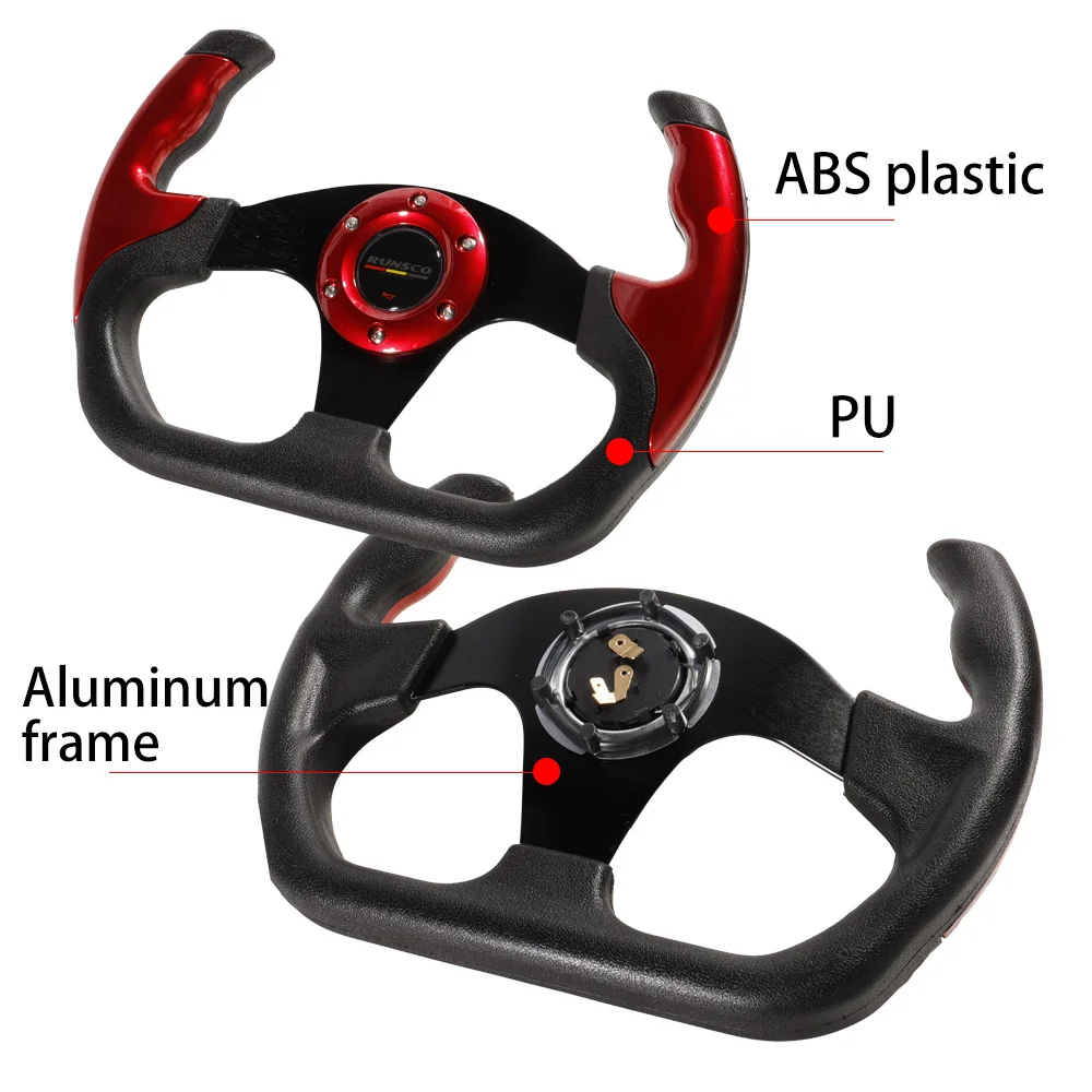 Volante de deriva plano Sport Racing de 13 pulgadas y 330 mm tipo D PU universal PCD = 70 mm - imagen 5