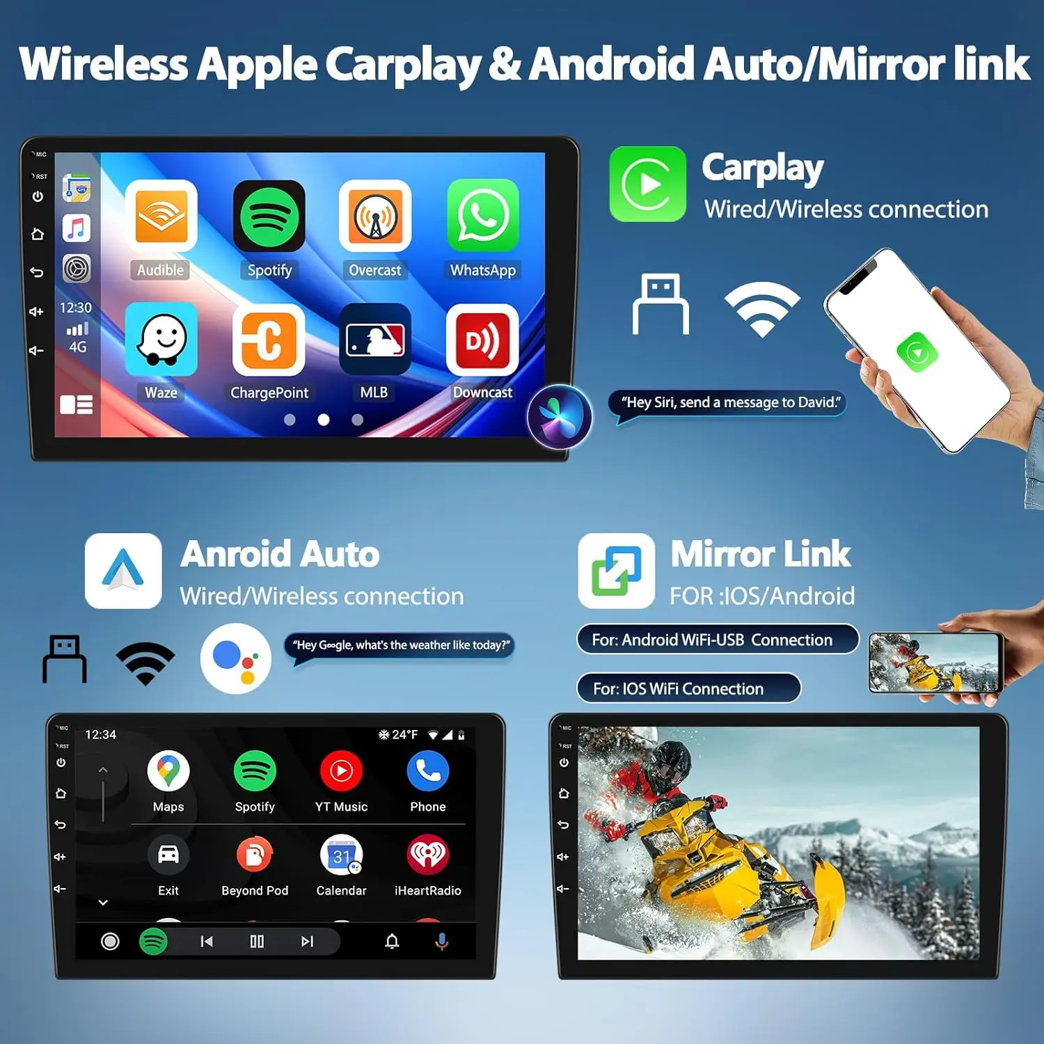 Radio Android 15 Carpaly Nissan Qashqai J11 X-Trail T32 2013-2021 BT