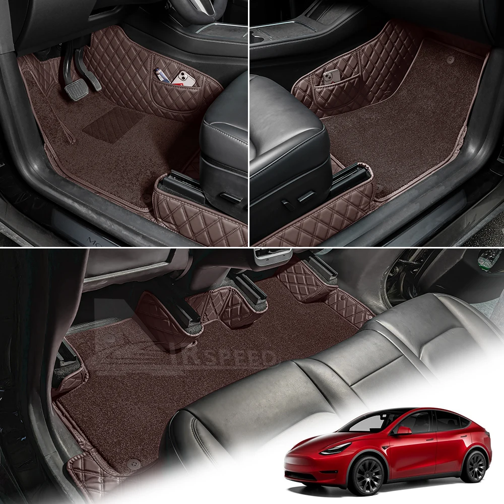 Alfombrillas cuero y nailon doble capa para Tesla Model Y 2021-2024 - imagen 5