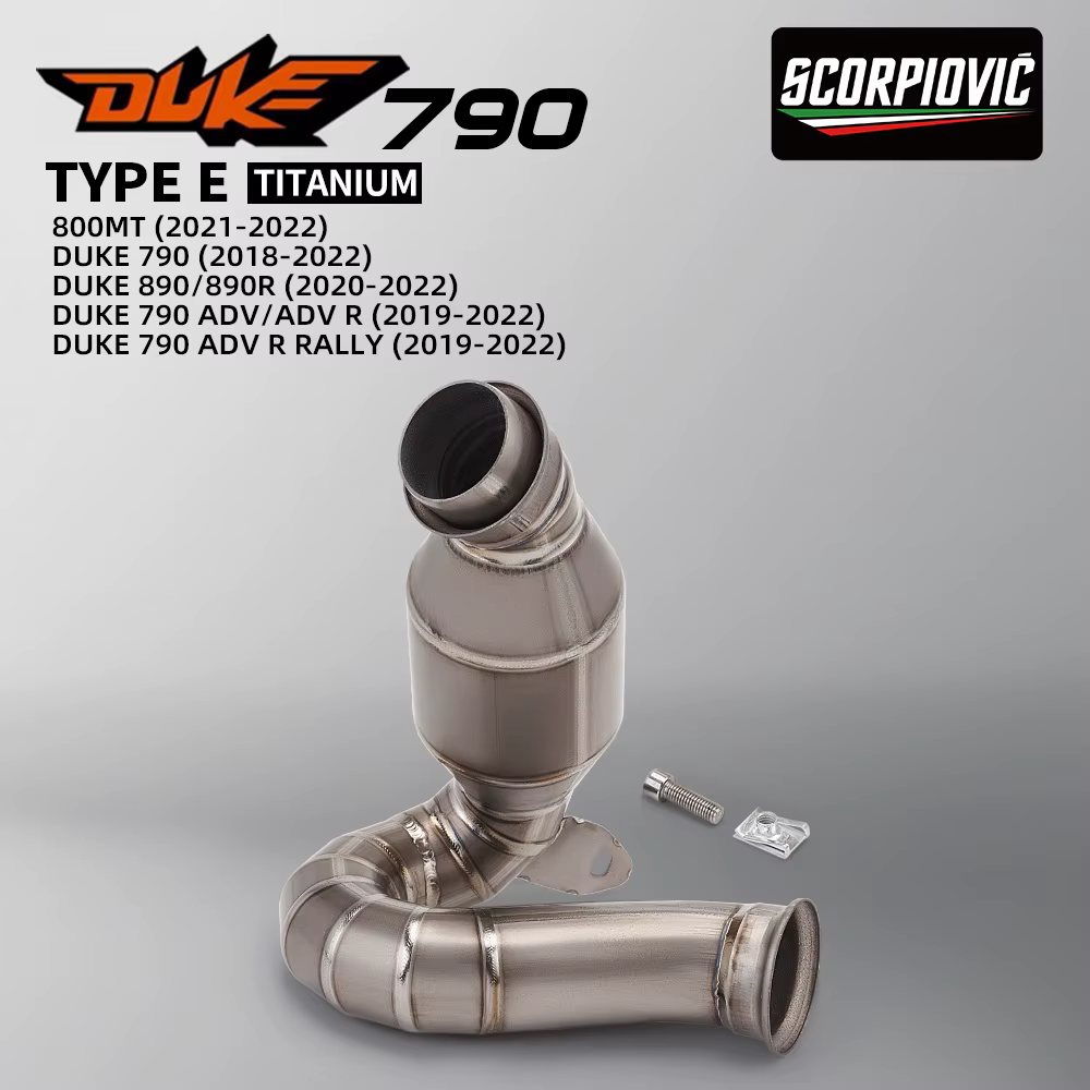 Tubo intermedio de escape de titanio para Duke 790/890 y MT 800