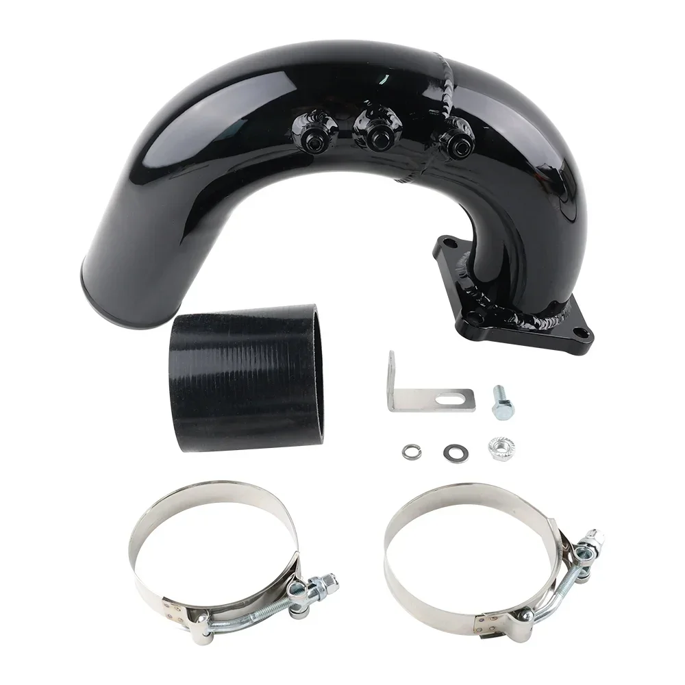 Tubo de codo de entrada de alto flujo de 5,9l, tubo de aluminio para motor diésel Dodge Ram Cummins 2003-07, piezas de entrada de aire negras - imagen 5