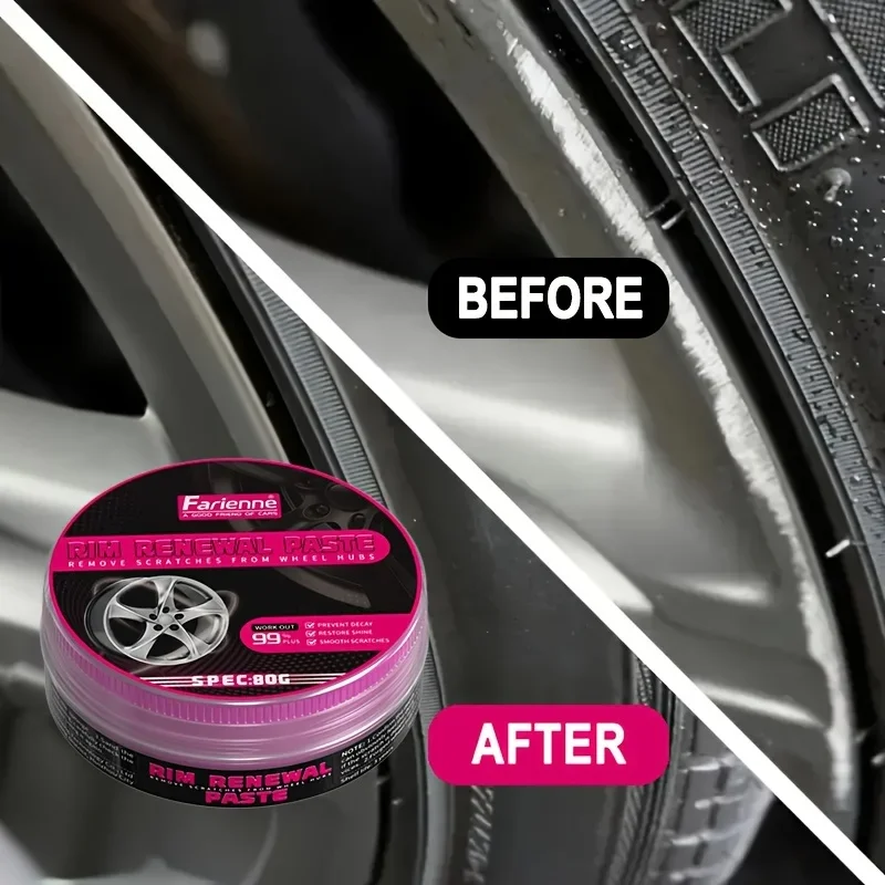 Kit de reparación de arañazos de cubo de rueda Universal, pasta de renovación de detalles de llanta, compuesto de pulido para el cuidado de las ruedas de coche, reparación de abolladuras sin rastro - imagen 2