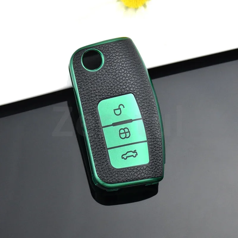 Protector funda cuero con tapa para llave Ford Fiesta Focus - imagen 5