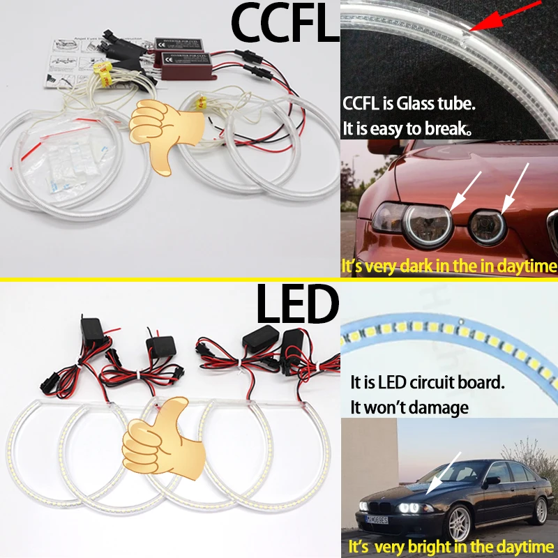 Kit LED ojos ángel para BMW E46 E39 E38 - Faro completo - imagen 2
