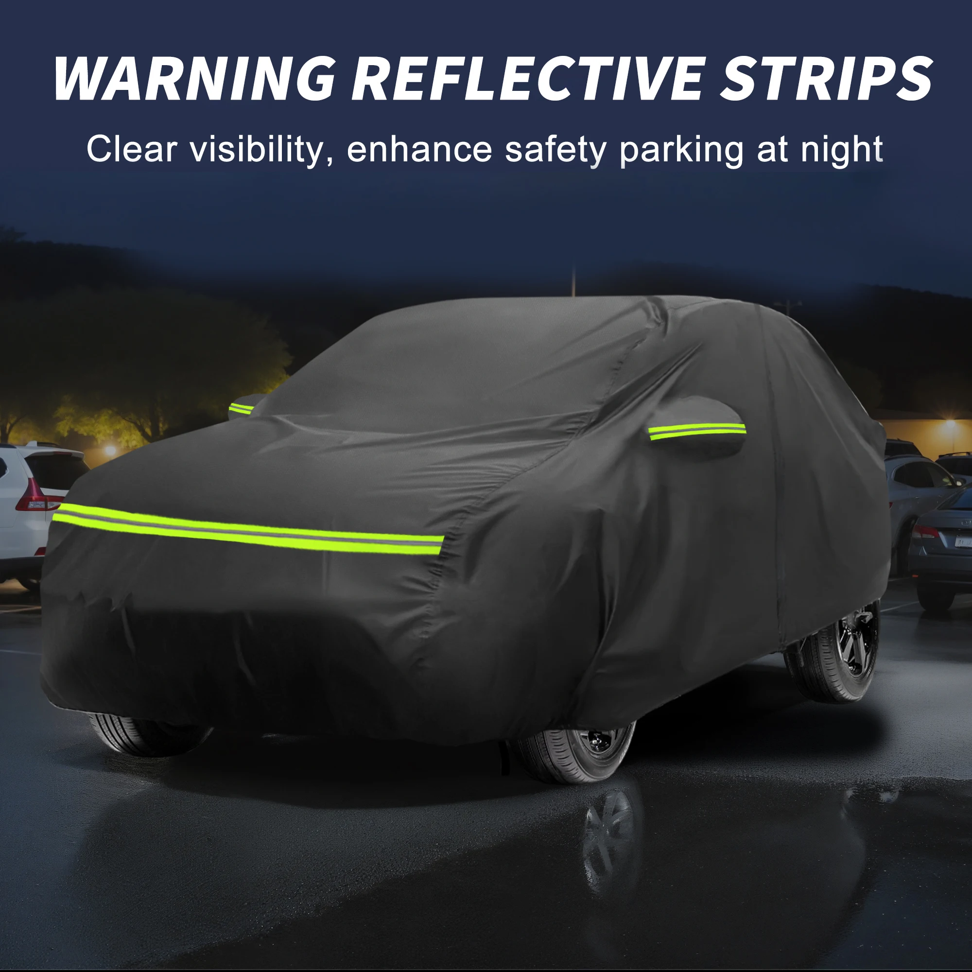 X Autohaux cubierta de coche para Volkswagen t-cross 2018-2024 210D-PU cubierta de coche completa al aire libre protección impermeable a prueba de viento para todo tipo de clima - imagen 5