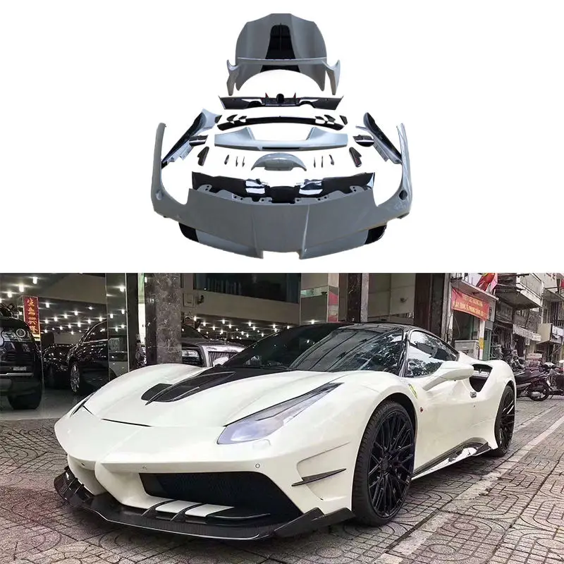 Kit carrocería fibra de carbono MS – Ferrari 488 con difusor y faldas - imagen 2