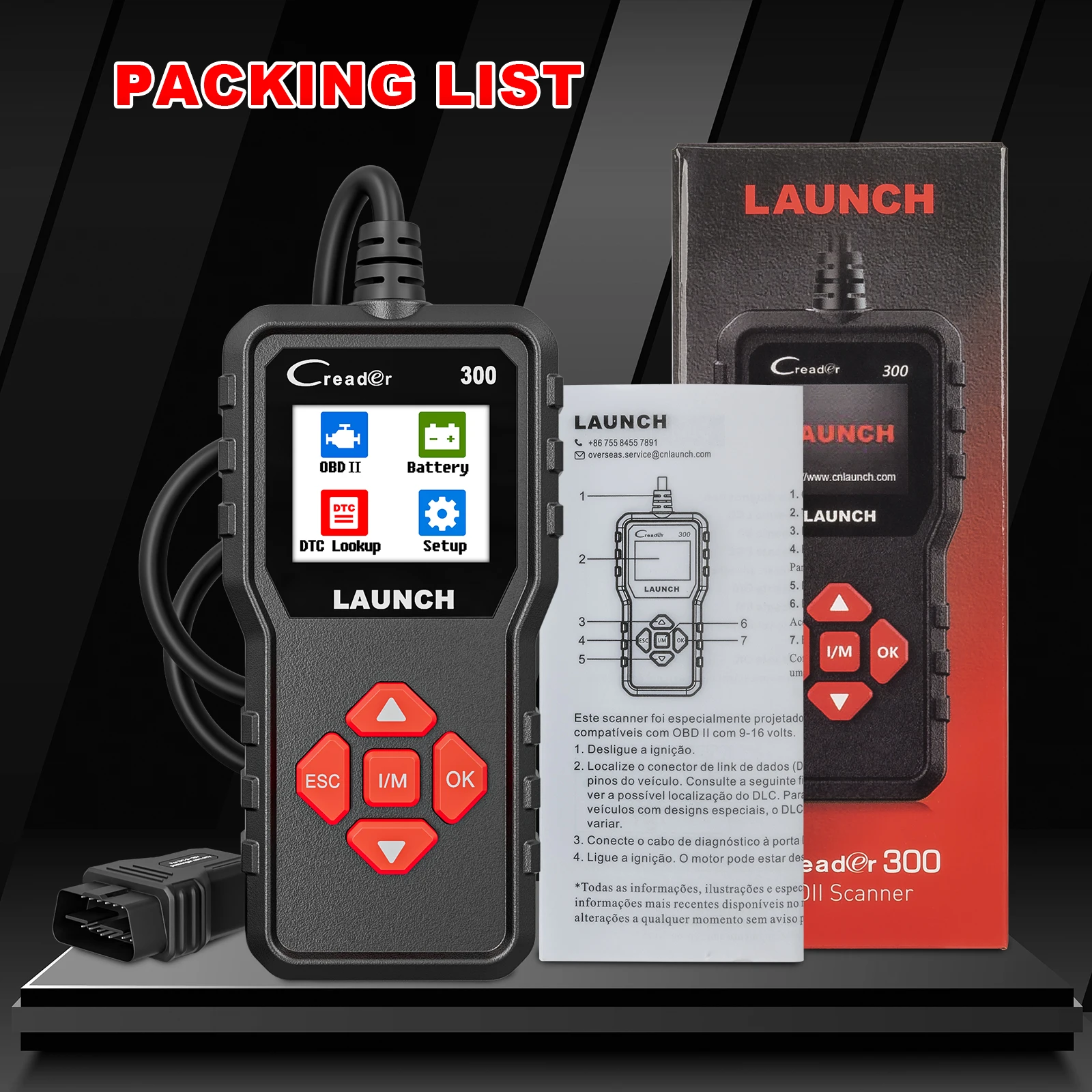 Contenido del paquete LAUNCH CR300