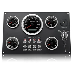 Panel marino AD 5 con tacómetro 0-4000 rpm, llave y LED multicolor
