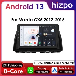 Radio 2DIN Android Auto Mazda CX-5 2012-2015 con GPS y CAM 360