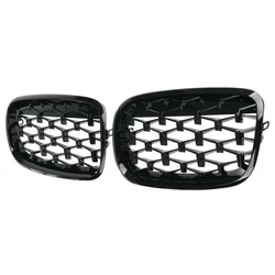 Rejilla riñón doble BMW estilo Diamante negra para X5 X6 2007-2013