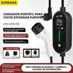 Cargador Portátil Coche Eléctrico Tipo 2/GB-T 16A 3.5KW Wallbox Móvil