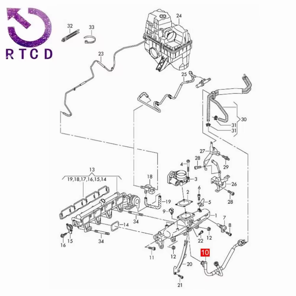 Tubo válvula solenoide 06J133781CB para VW Transporter T5 T6 - imagen 5