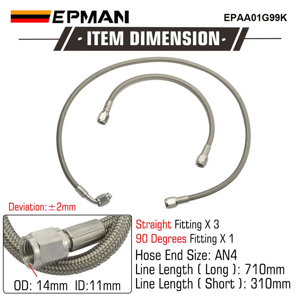Kit alimentación aceite turbo EPMAN – Subaru AVCS, TDO4 TD06 - imagen 2