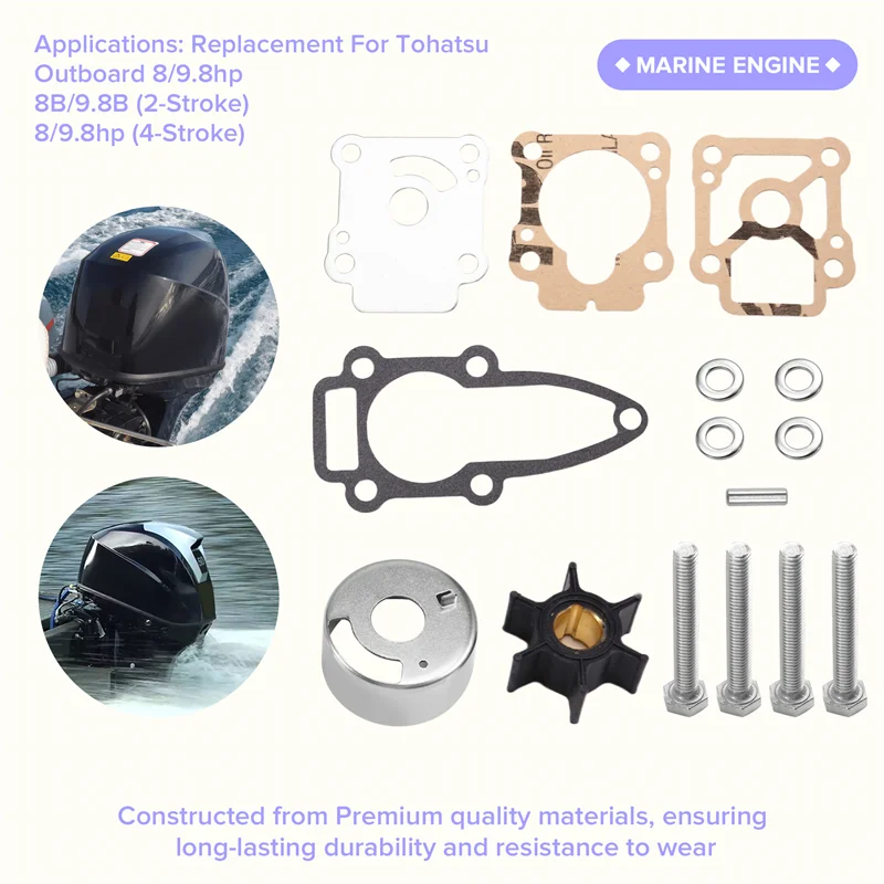Kit reparación impulsor bomba de agua AB56 – Nissan Tohatsu fueraborda 8-9,8 HP - imagen 3