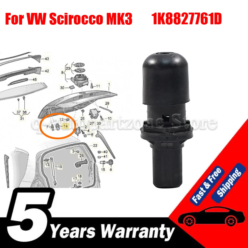1K8827761D amortiguador ajustable tapa maletero VW Scirocco MK3