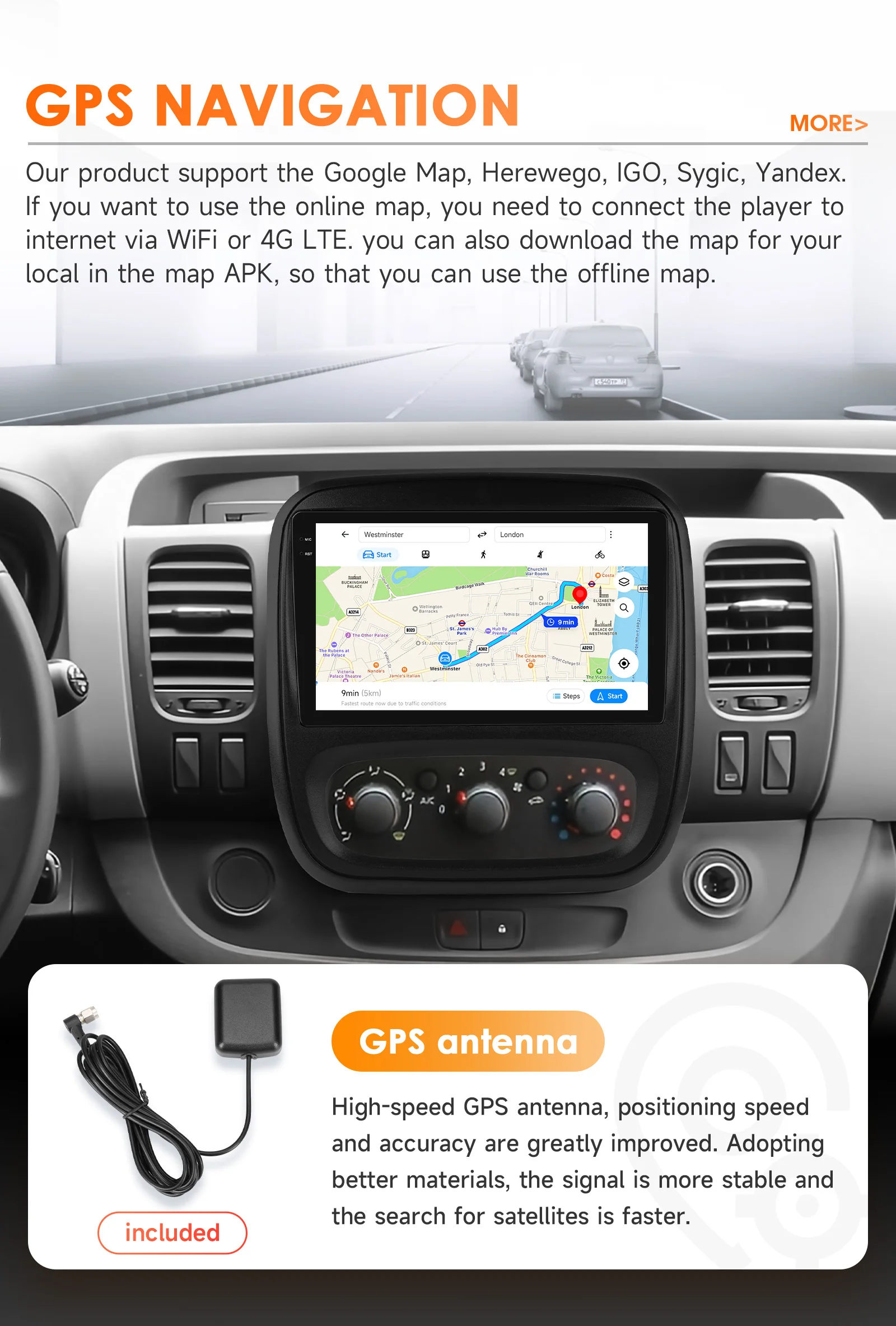 Detalle de controles y navegación GPS