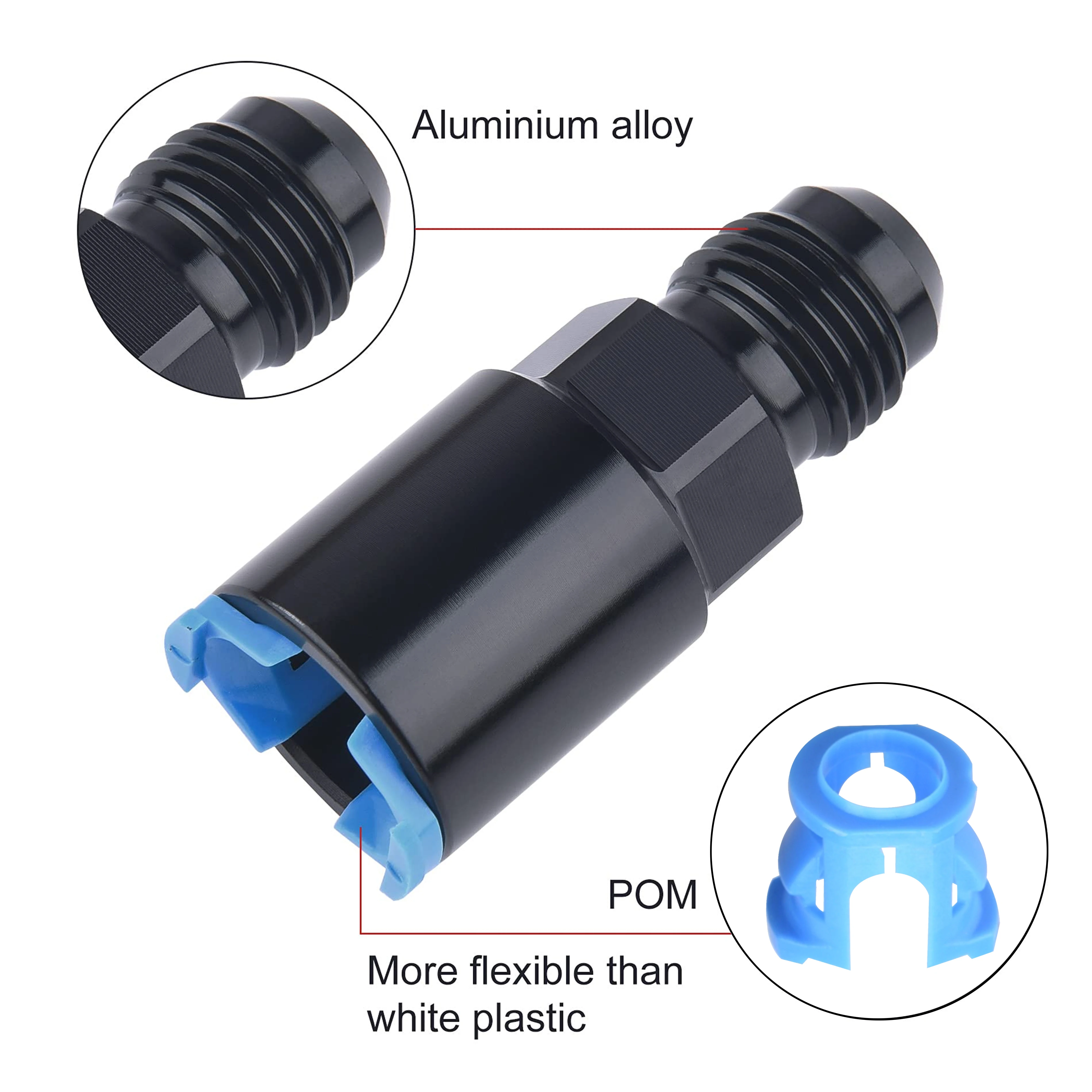 Racor rápido Push-On 6AN de aluminio para combustible y aceite EFI