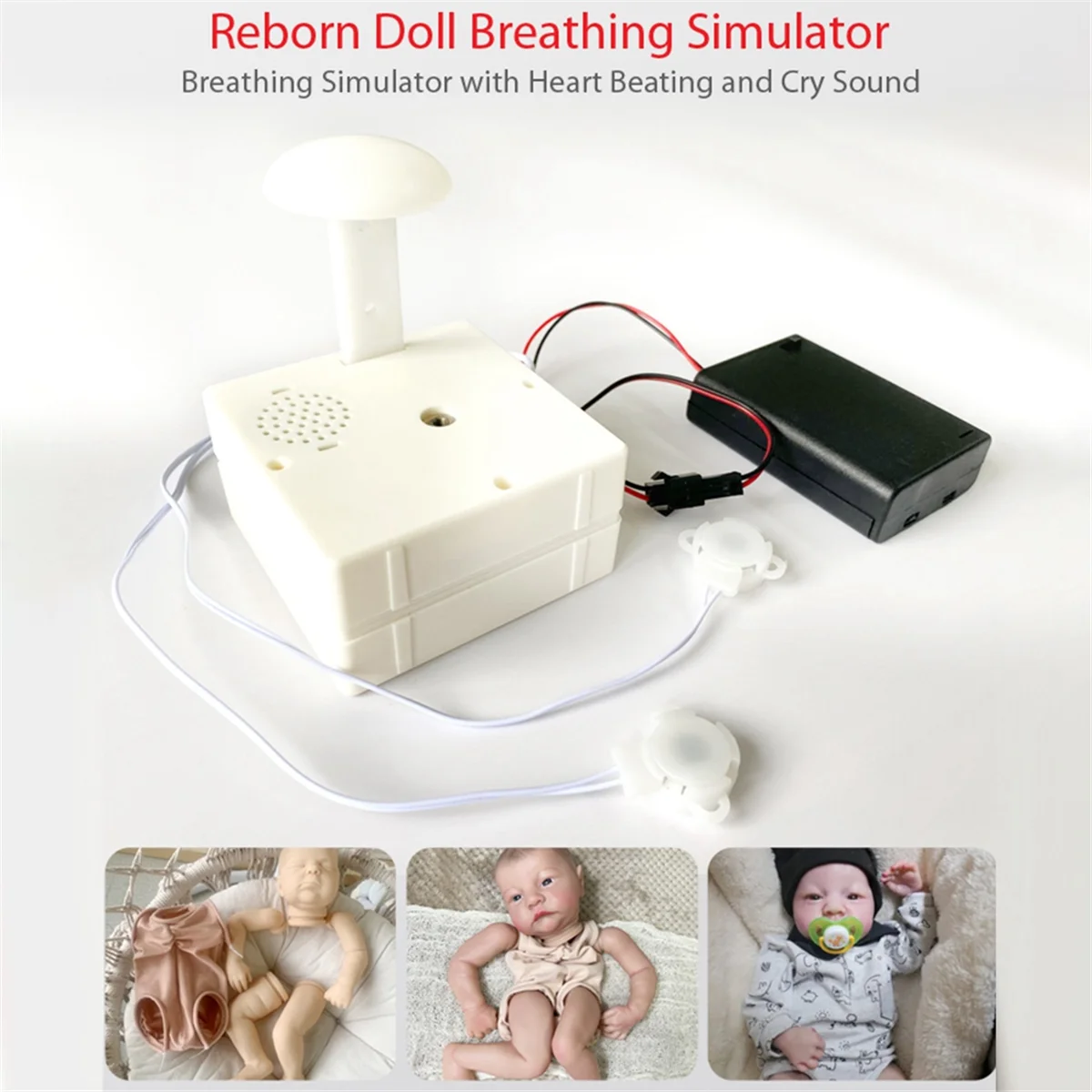 Simulador respiración muñeca Reborn con sonido llanto y sonrisa - imagen 2
