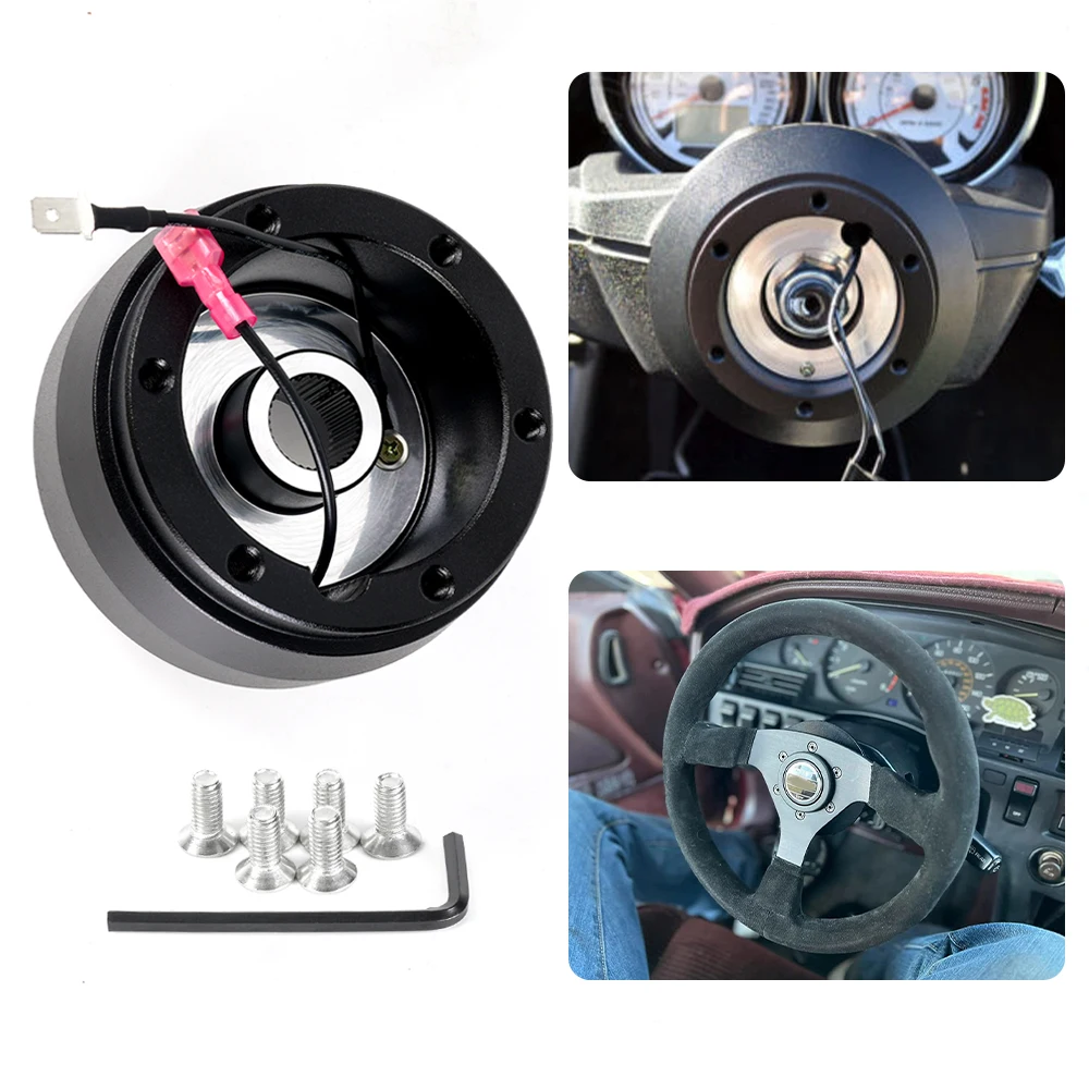 Adaptador negro de aluminio para volante, cubo 142H