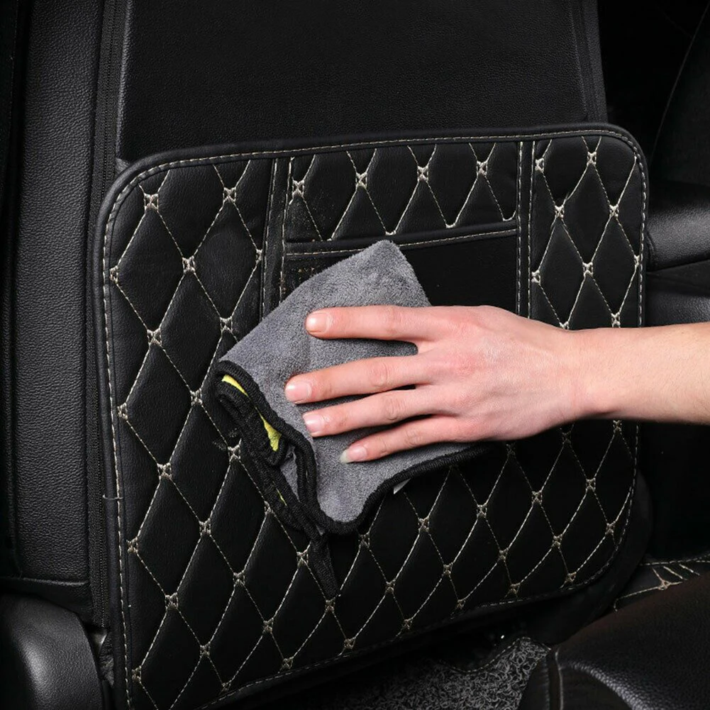 Funda asientos traseros de cuero PU negra impermeable para coche - imagen 5