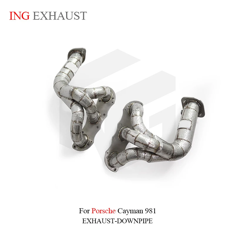 ING colector sin catalizador para Porsche Cayman 981 GTS 3.4L – SS304 - imagen 2