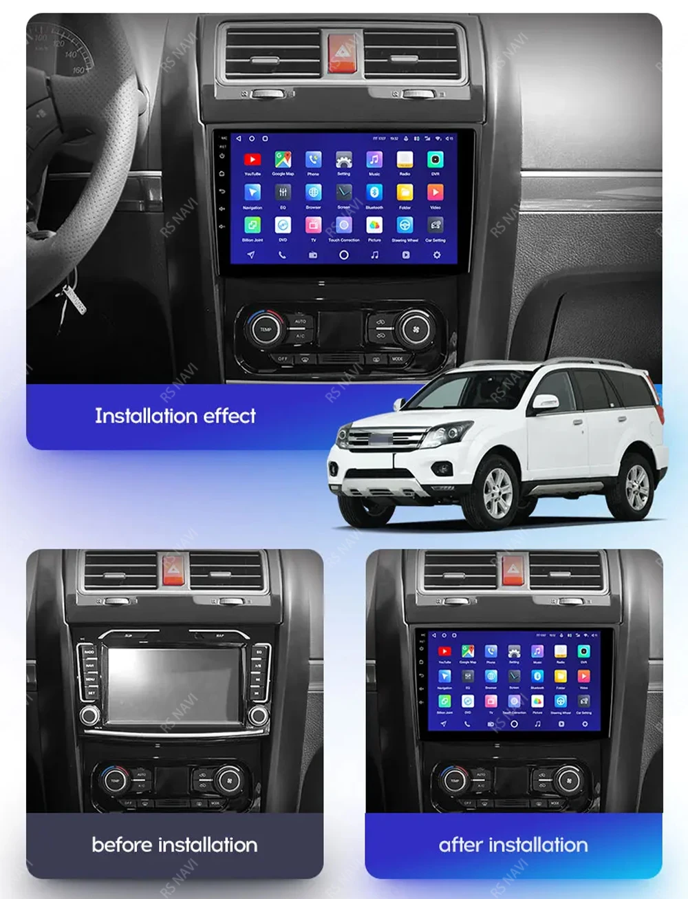 Pantalla multimedia 2DIN RSNAVI para Great Wall H5
