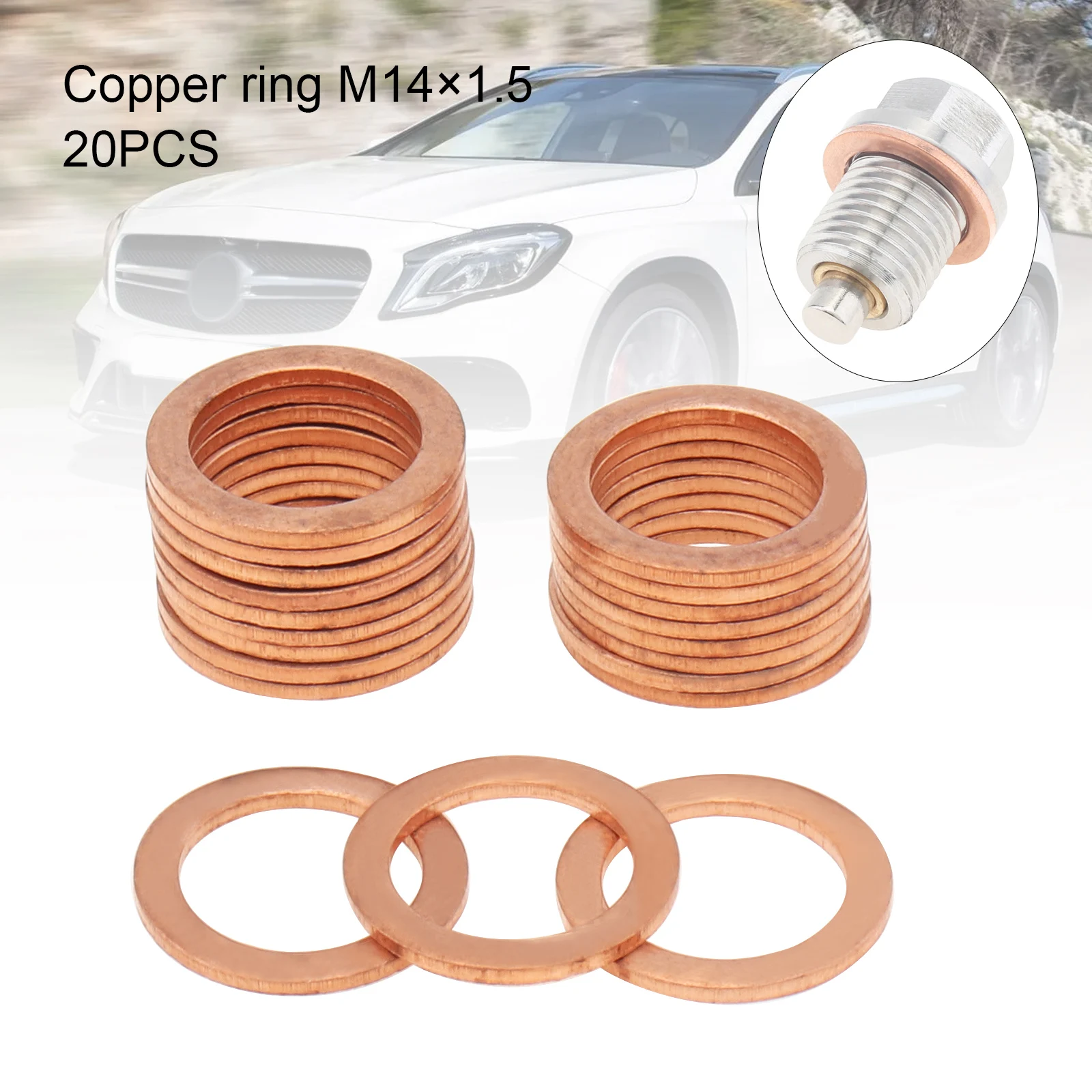 Arandelas de cobre y junta para tapón vaciado aceite M14 x 1,5