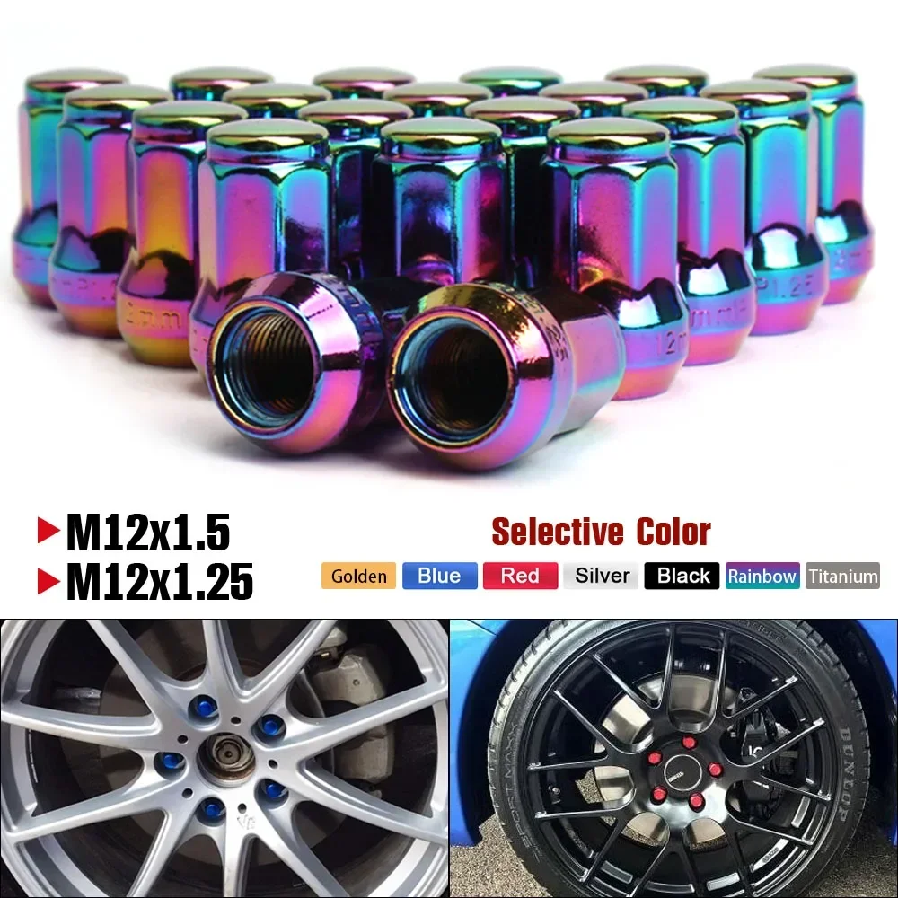 Tuercas de rueda de acero en varios colores