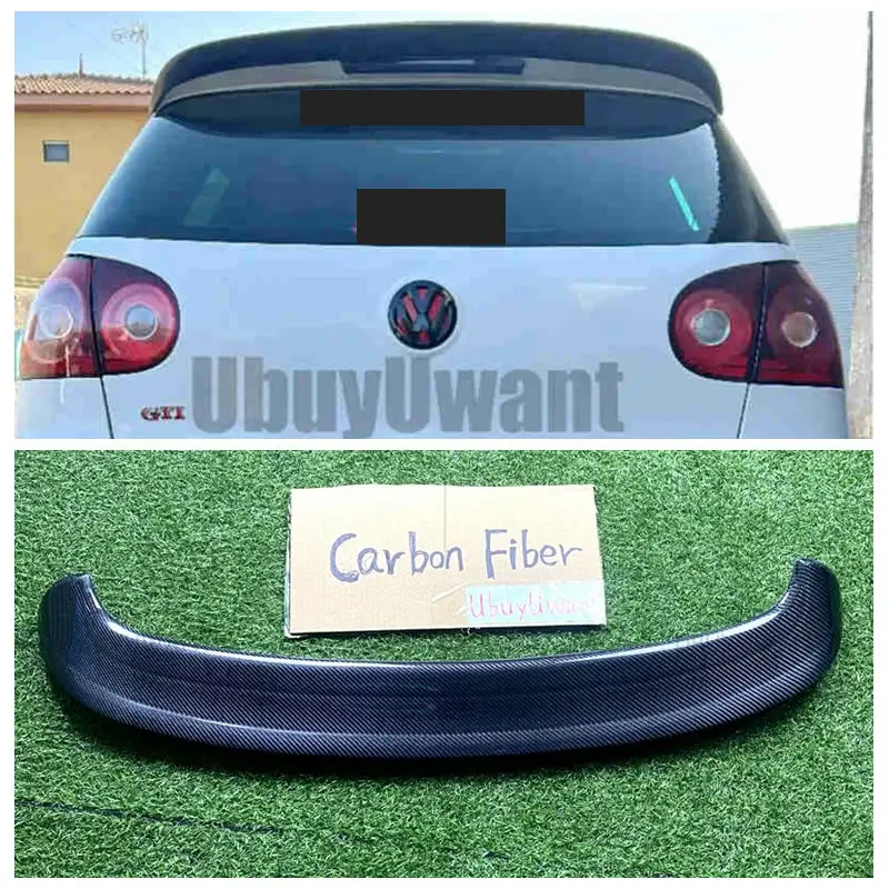 Alerón de techo de fibra de carbono negro para VW Golf V GTI/R32