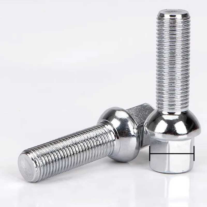 1 pieza de bola 27/30/35/40/45/50/55/60mm alargar pernos de rueda de acero M14 x 1,5 12x1,5mm tuercas de rueda traje de asiento para VW Audi Benz - imagen 2