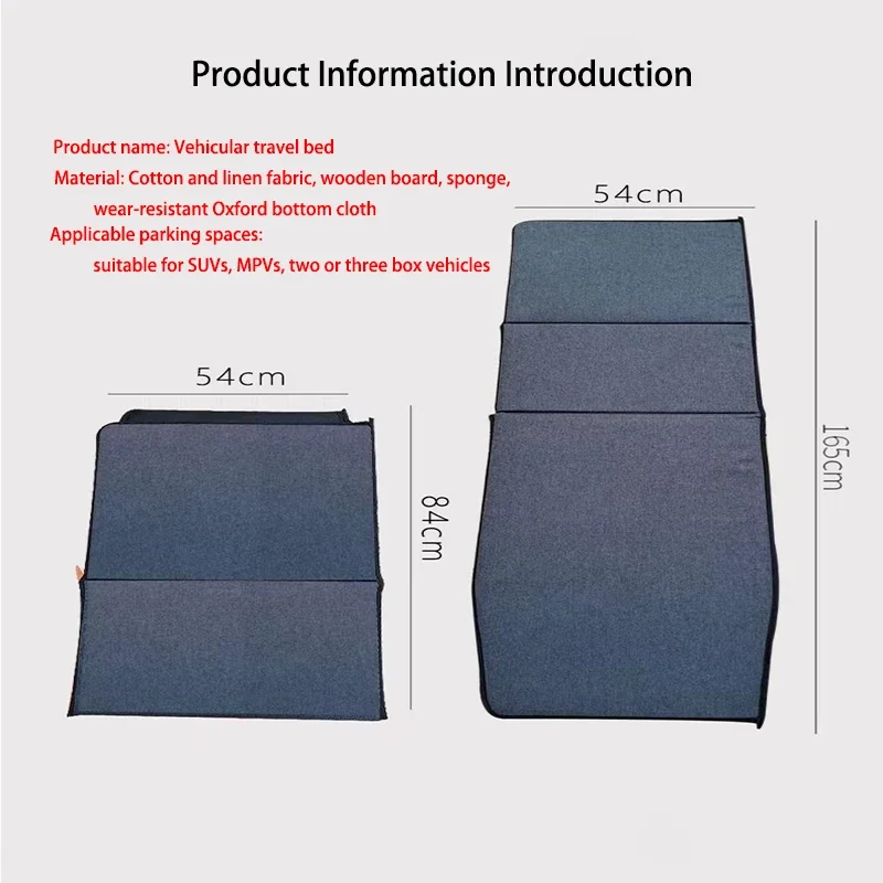 Cama plegable para coche y camping, adaptable al asiento trasero - imagen 3