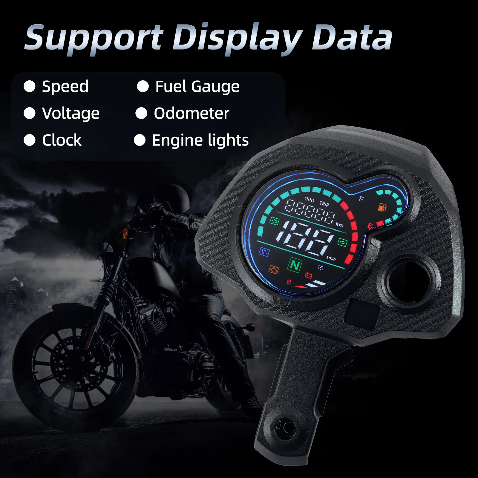 Velocímetro digital LCD Italika BIT 150 - Odómetro panel motocicleta - imagen 4
