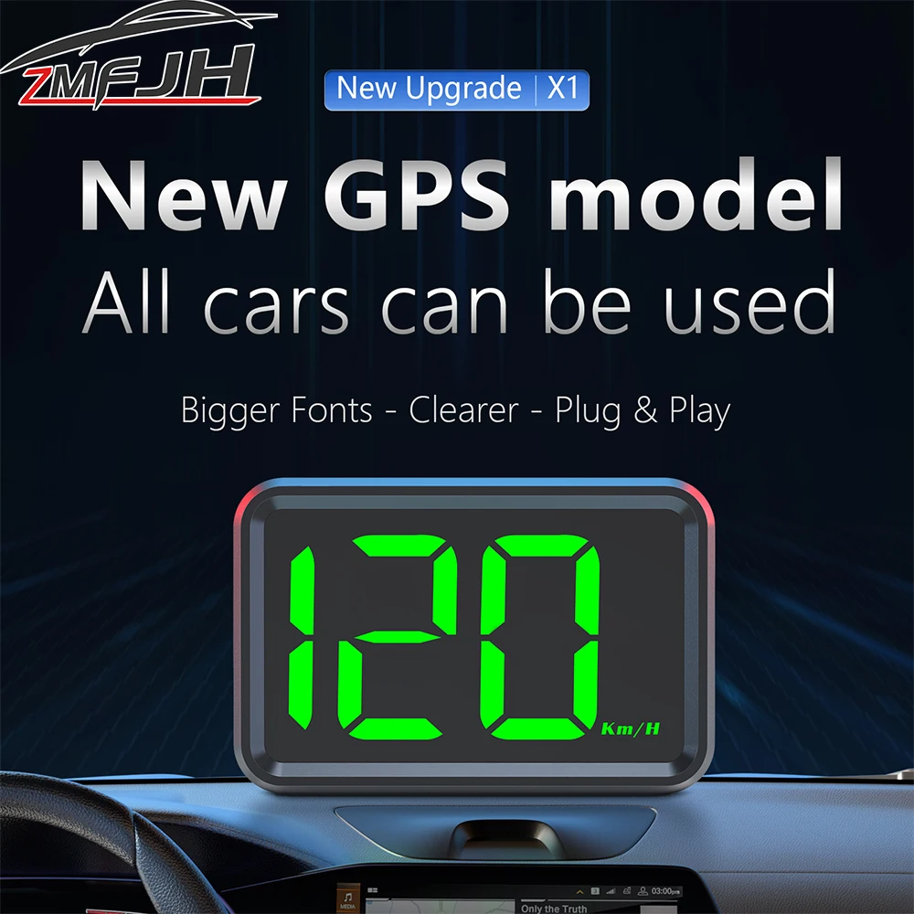 AD X1 Velocímetro HUD GPS universal con pantalla frontal